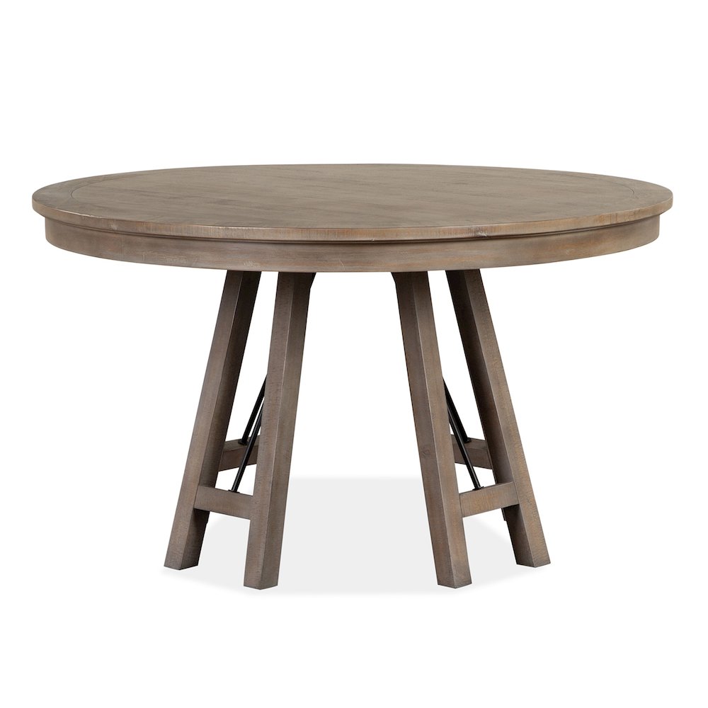 Paxton Place Dovetail Grey 52" Round Dining Table. Picture 1