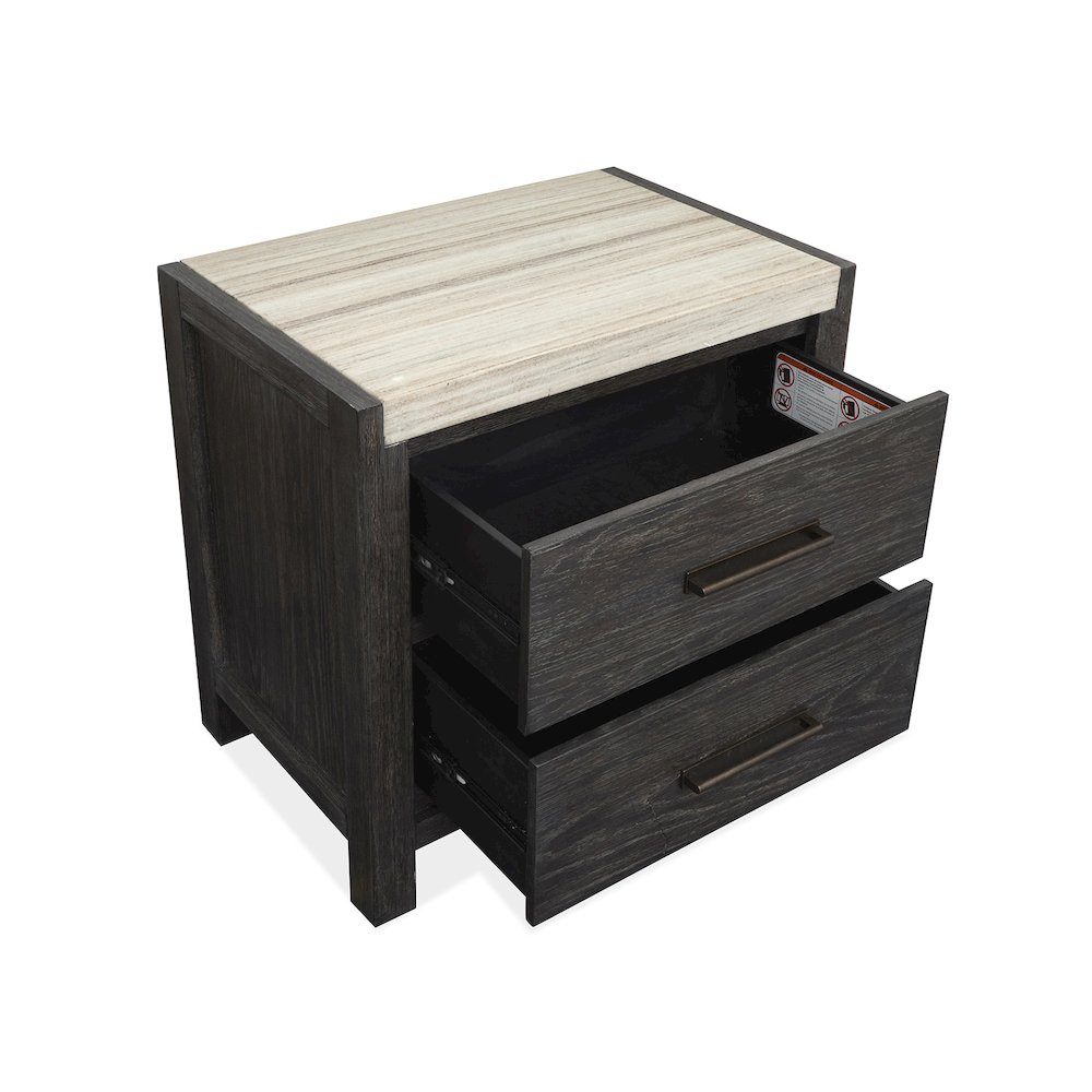 Plum Creek Ravenwood Black Drawer Nightstand. Picture 5