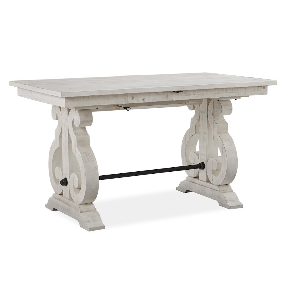 Alabaster And Toasted Nutmeg Extendable Rectangular Counter Height Dining Table. Picture 1