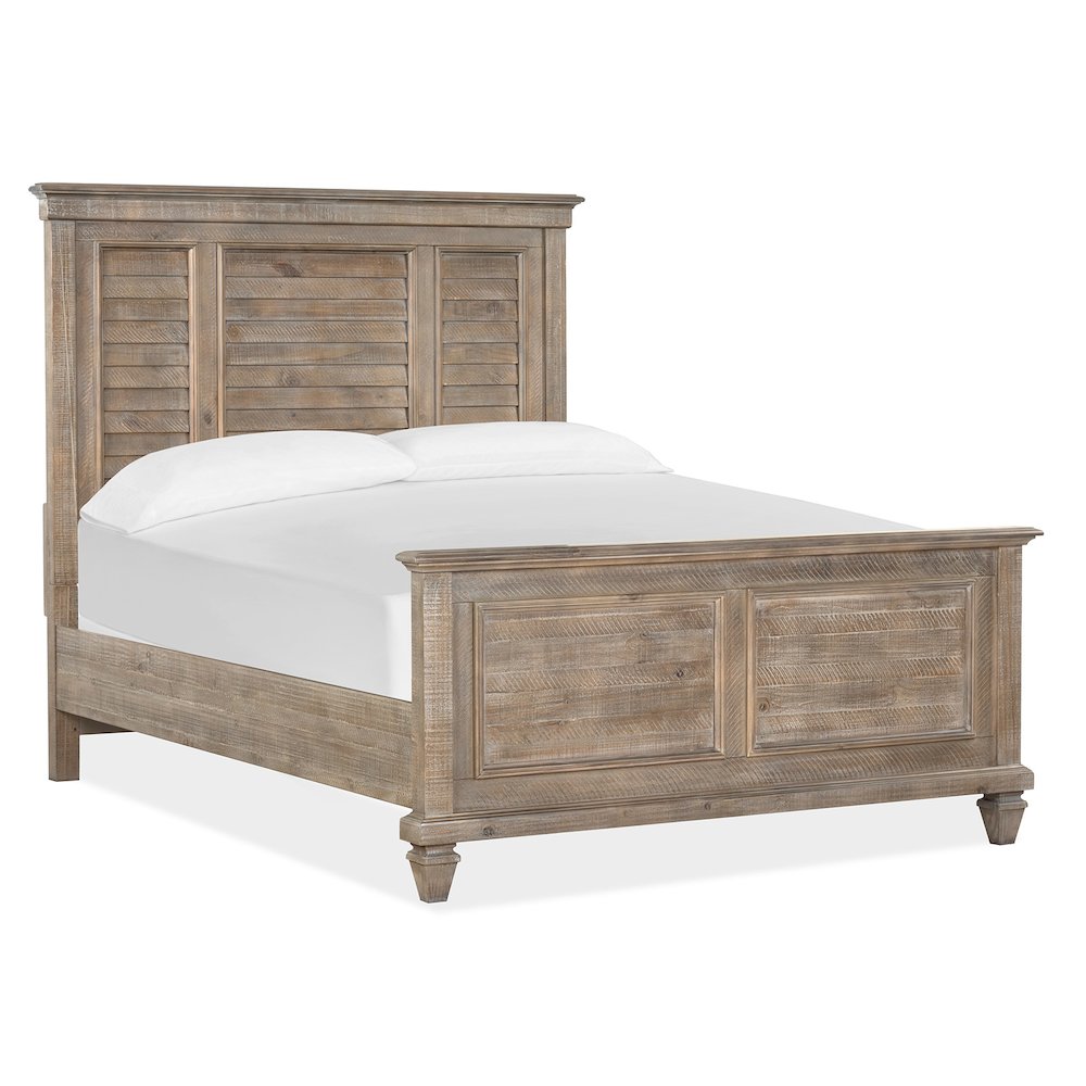 Lancaster Dovetail Grey Queen Shutter Panel Bed. Picture 1