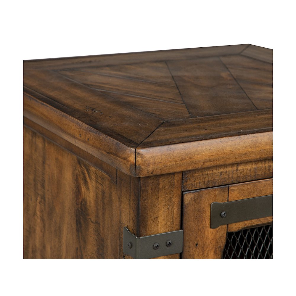 Chesterfield Farmhouse Timber Chairside End Table. Picture 9