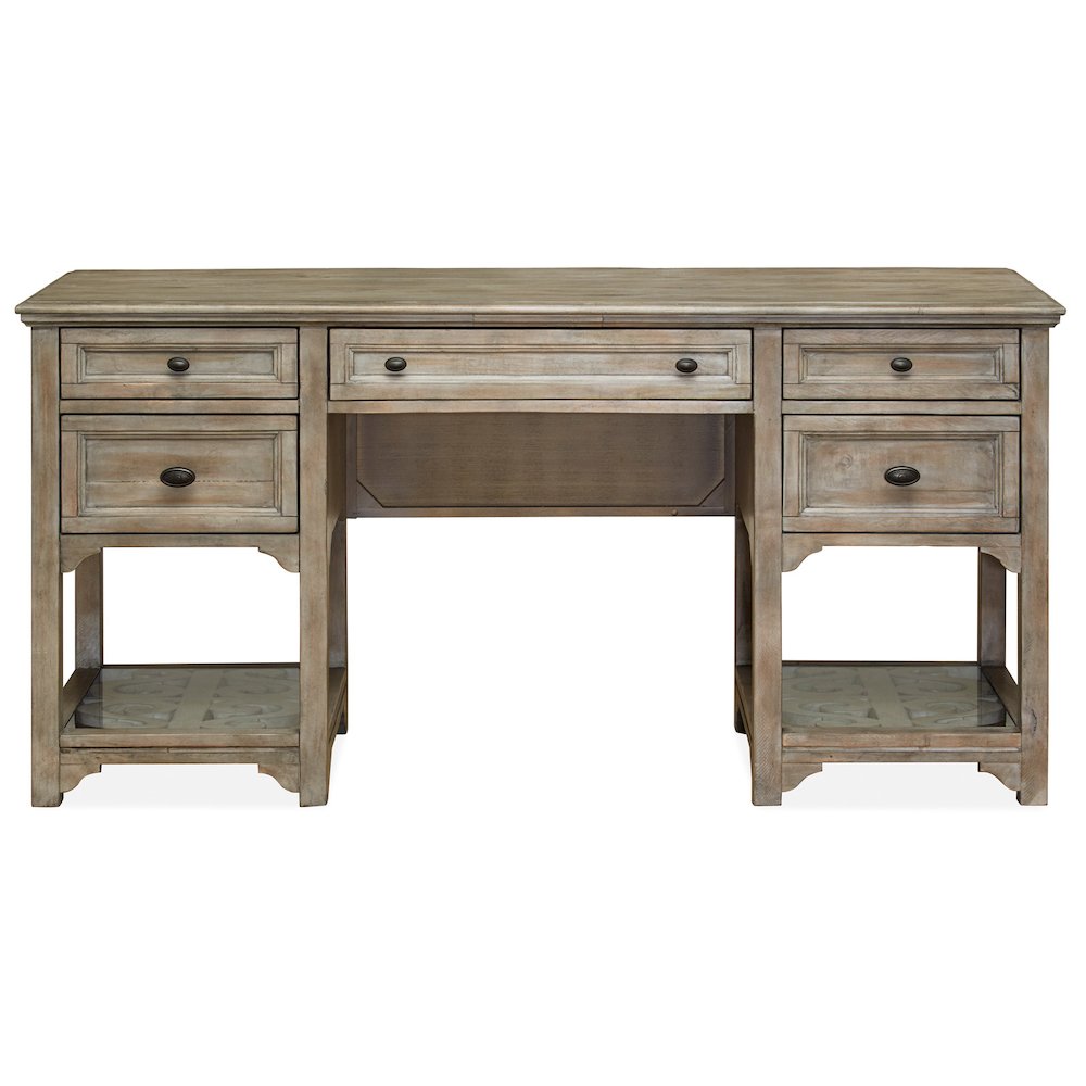 Tinley Park Dove Tail Grey Desk With Hutch. Picture 3