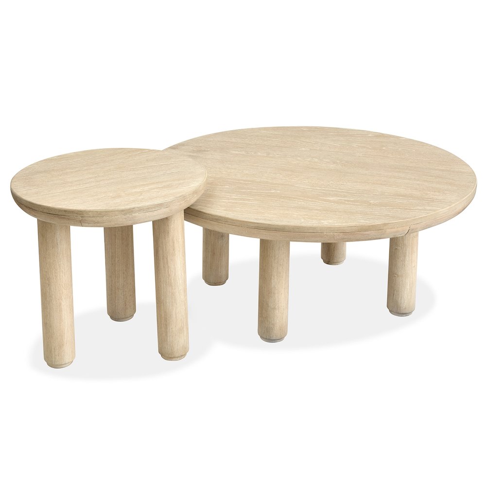 Sunset Cove Sanibel Brown Nesting Cocktail Table With Casters. Picture 7