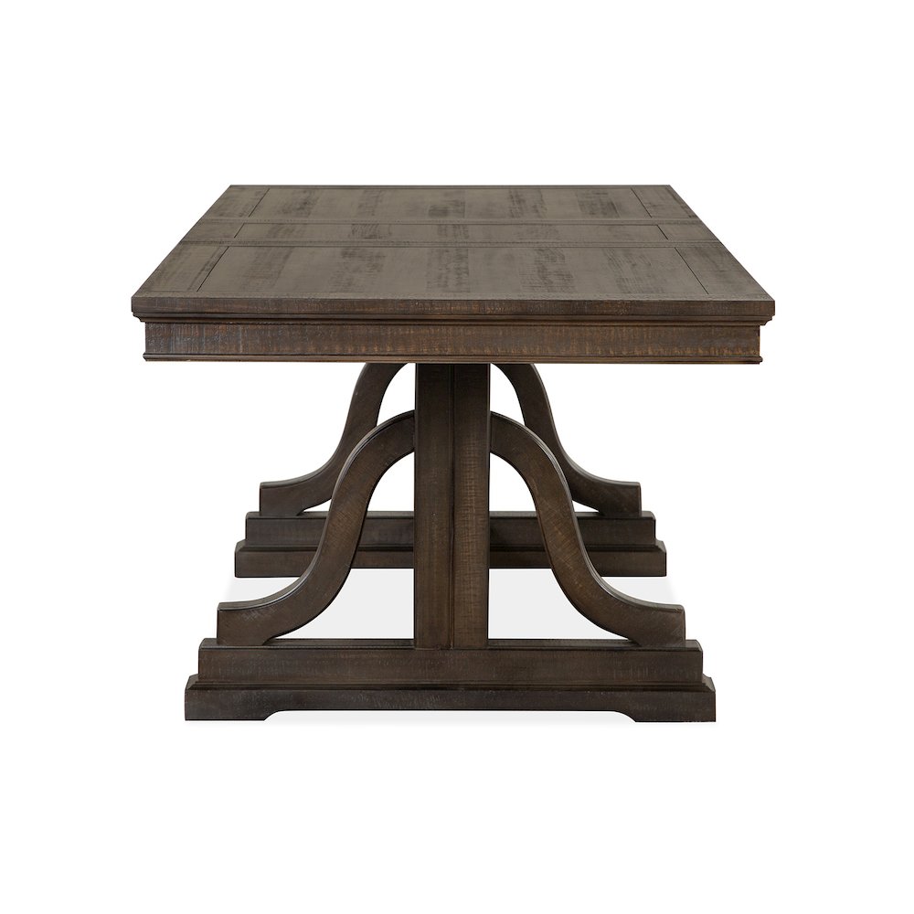 Westley Falls Graphite Extendable Trestle Dining Table. Picture 3