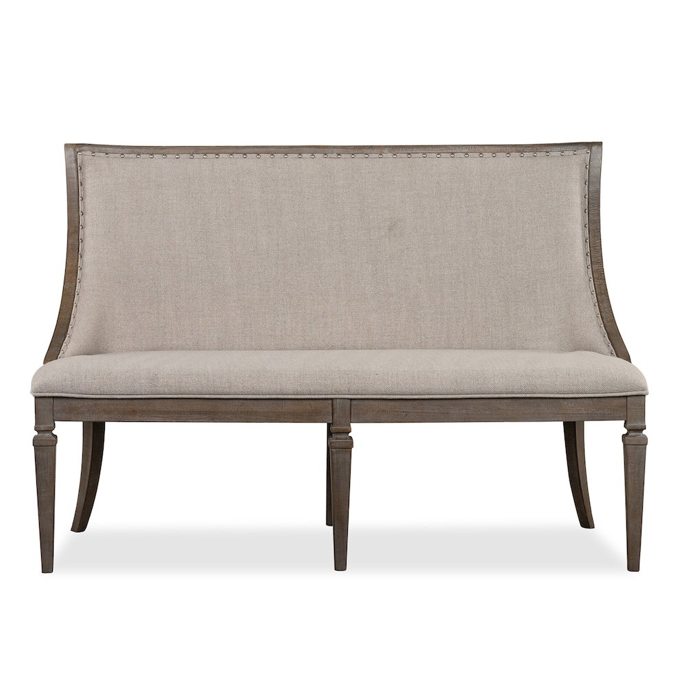 Lancaster Dovetail Grey Upholstered Bench. Picture 2