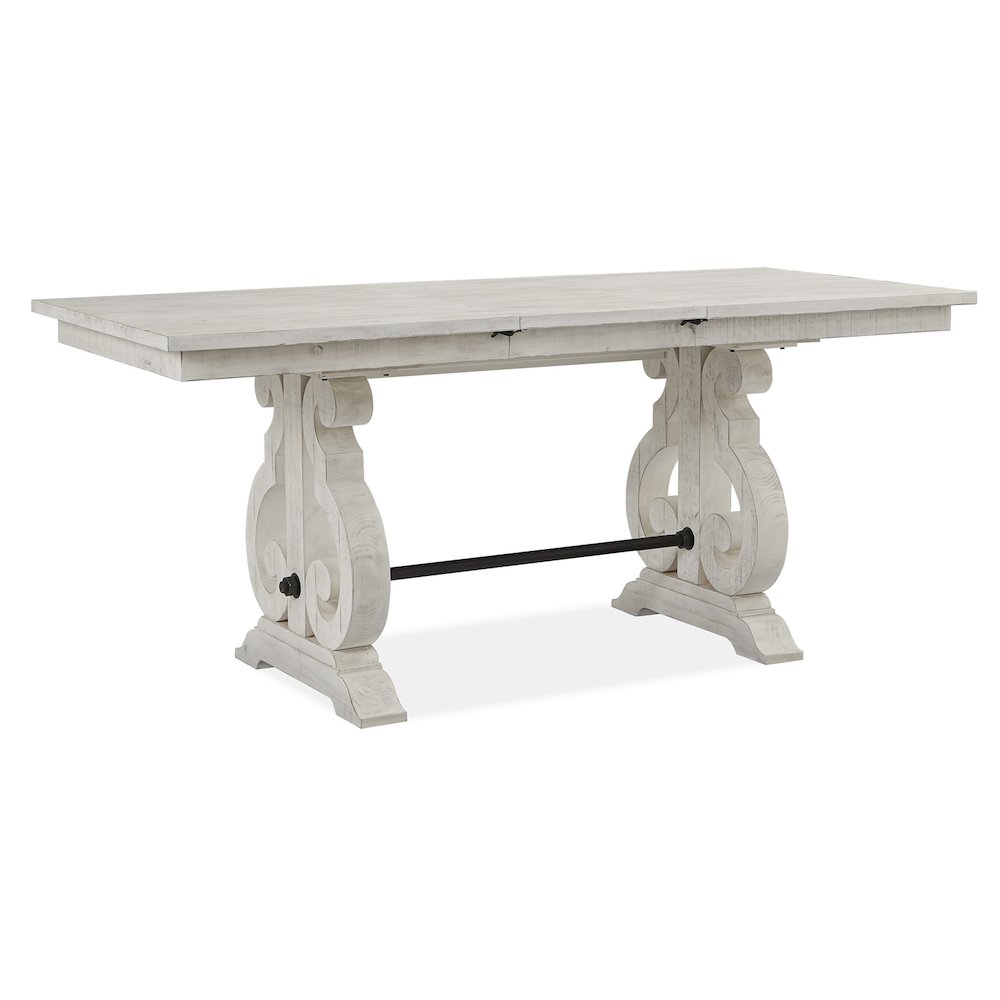 Alabaster And Toasted Nutmeg Extendable Rectangular Counter Height Dining Table. Picture 4