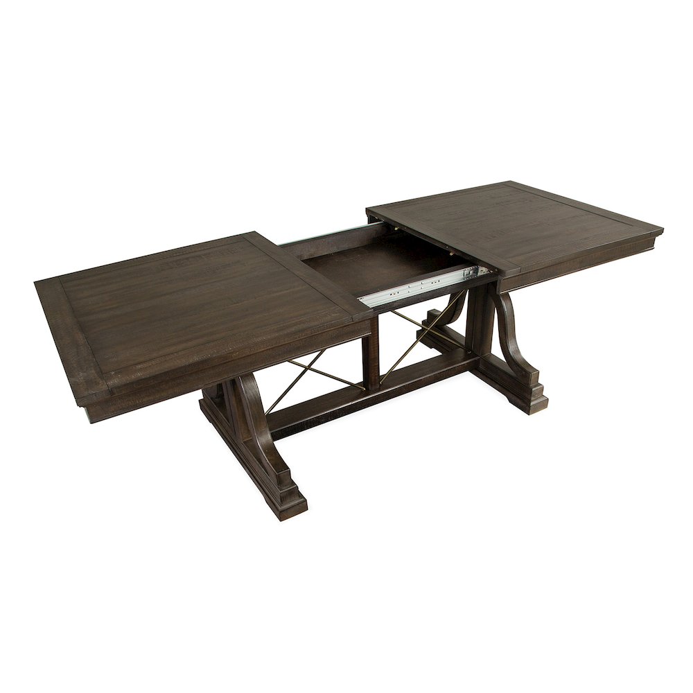 Westley Falls Graphite Extendable Trestle Dining Table. Picture 5