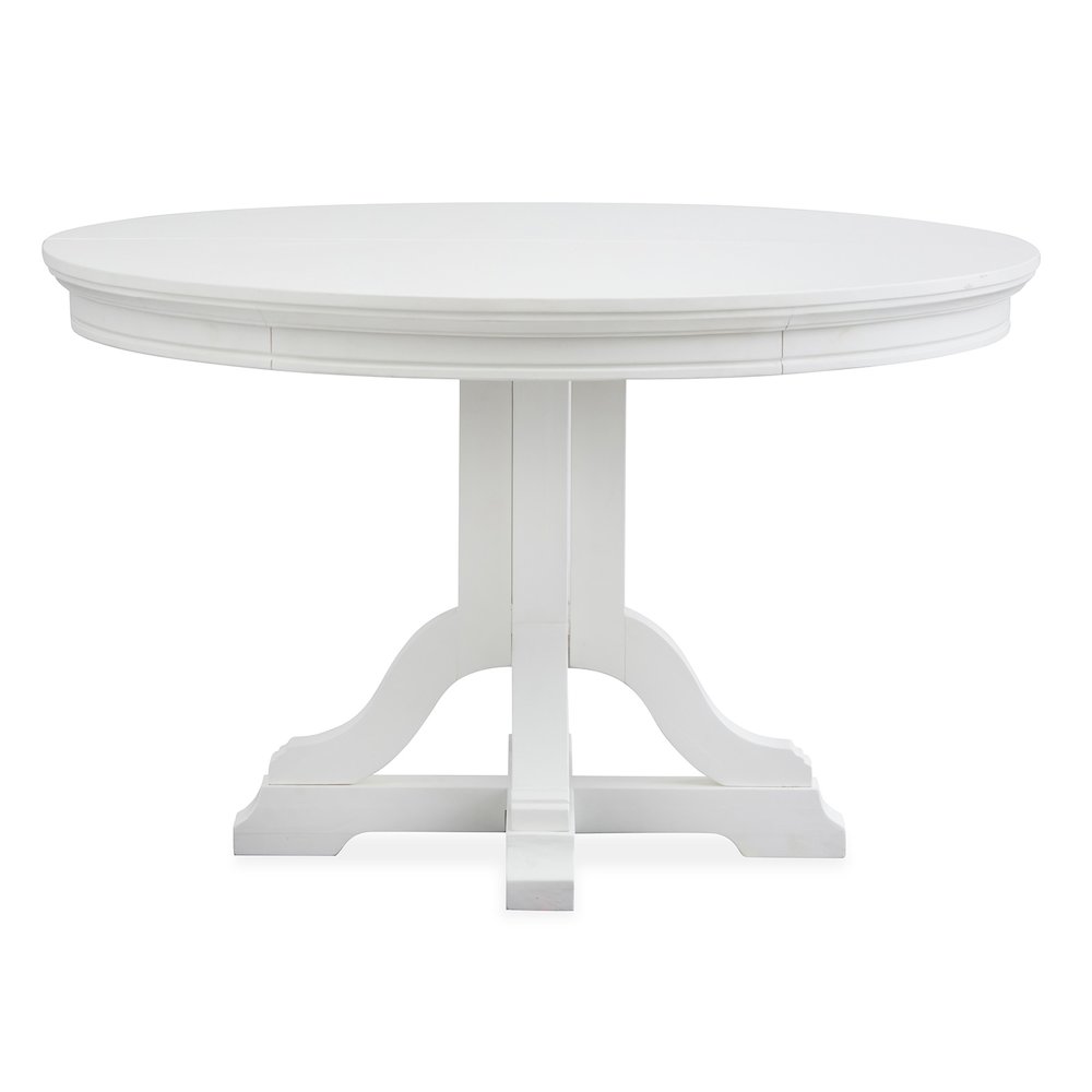 Charleston White Dove White Extendable 48" Round Dining Table. Picture 4