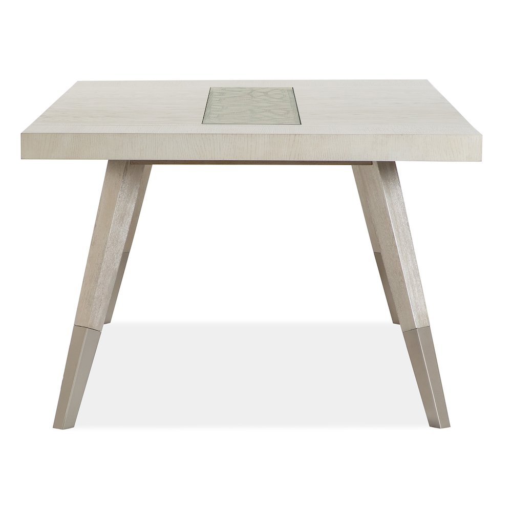 Lenox Warm Silver And Acadia White Extendable Rectangular Dining Table. Picture 3