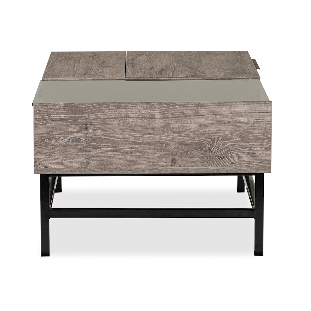 Fenwick Whitetail Brown And Smoke Glass Rectangular Lift Top Cocktail Table. Picture 3