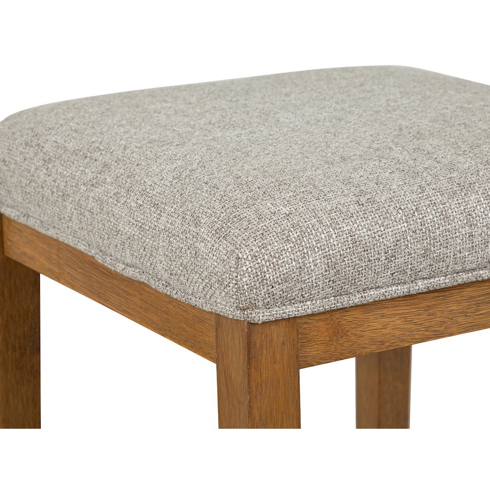 Lindon Belgian Wheat Grey Upholstered Stool. Picture 5