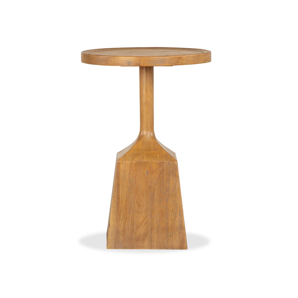 Lindon Belgian Wheat Round Pedestal Accent End Table. Picture 2