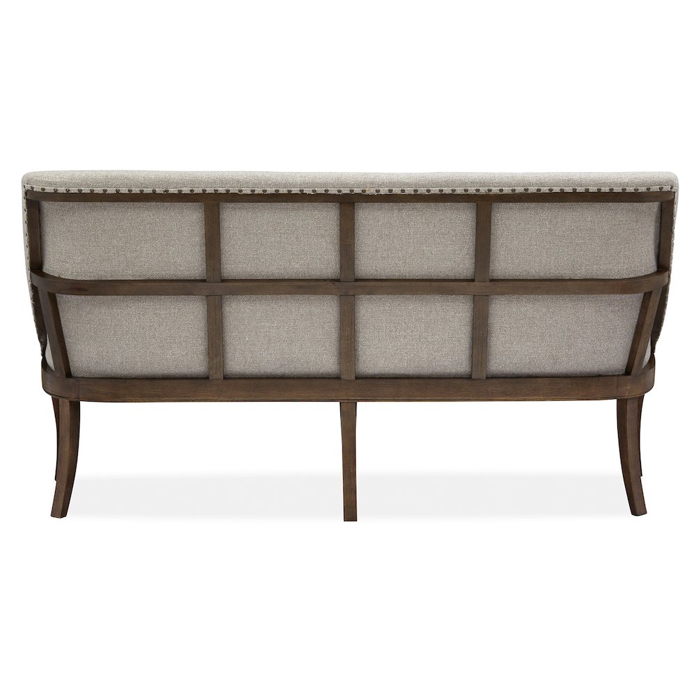 Roxbury Manor Homestead Brown Upholstered Bench. Picture 5