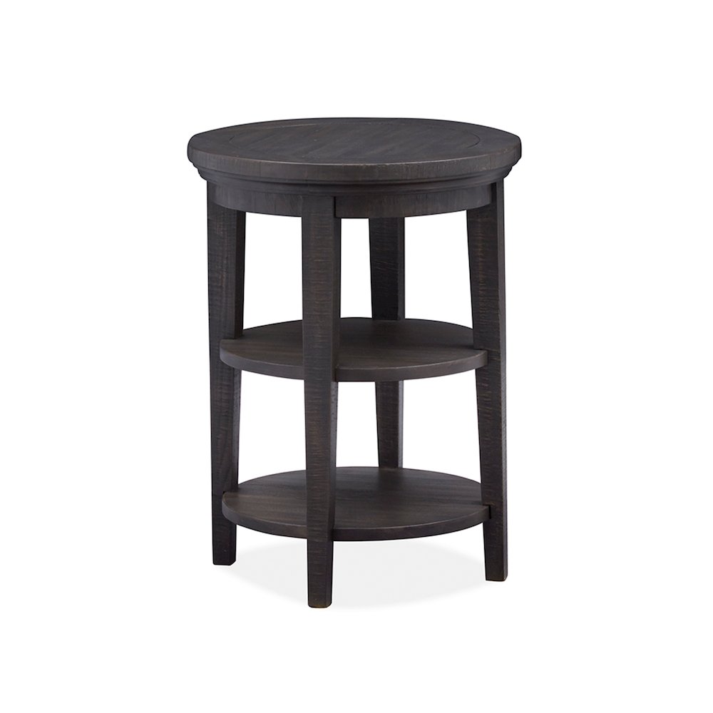 Westley Falls Graphite Round Accent End Table. Picture 1