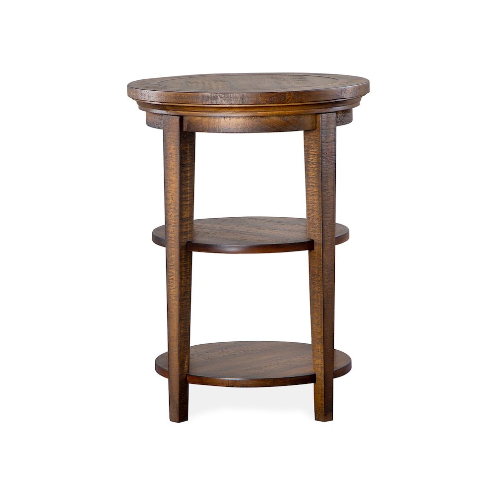 Bay Creek Toasted Nutmeg Round Accent End Table. Picture 2