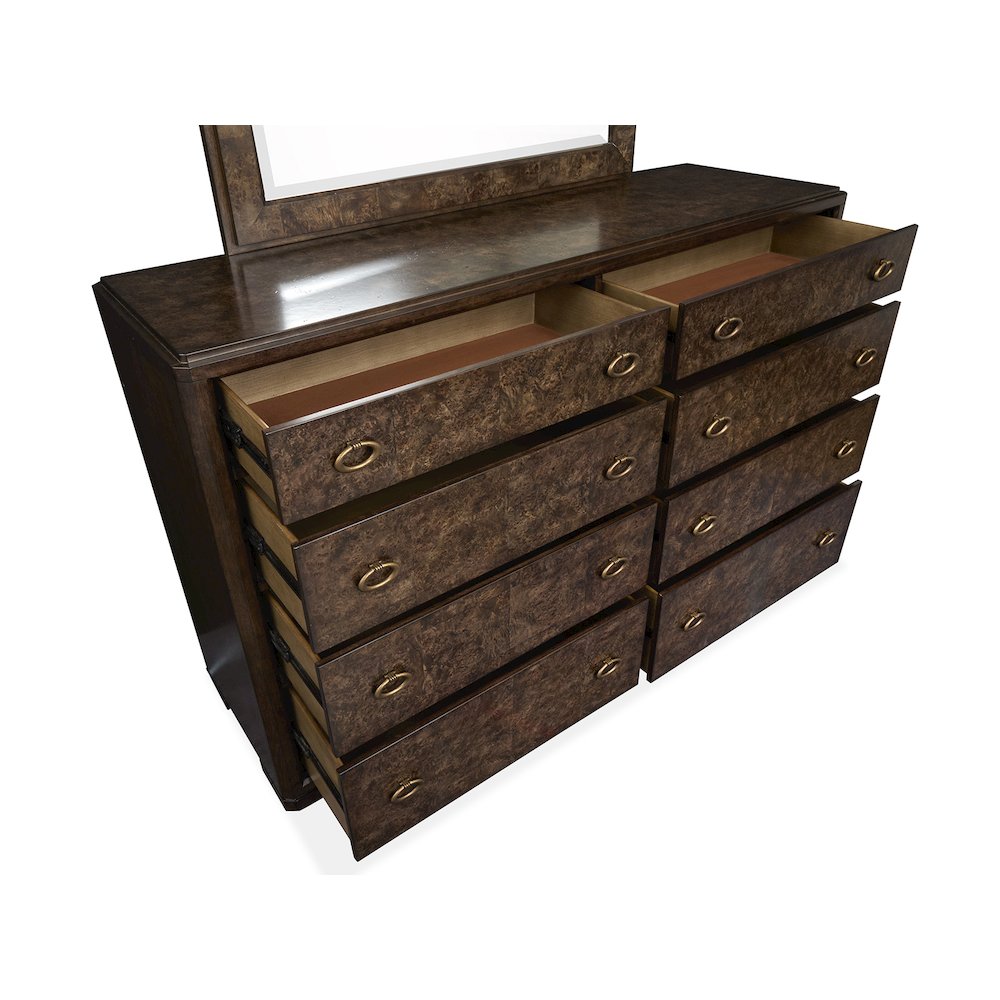 Rowan Espresso Drawer Dresser With Landscape Mirror. Picture 7