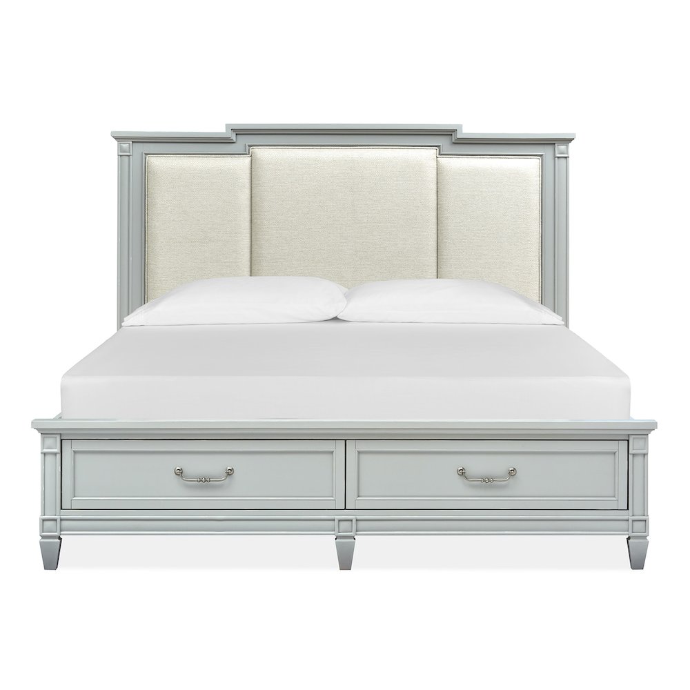 Glenbrook Pebble King Upholstered Panel Storage Bed. Picture 3