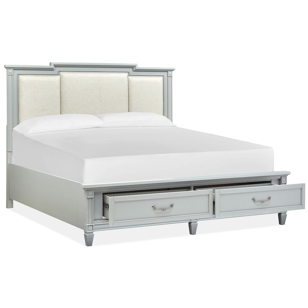 Glenbrook Pebble King Upholstered Panel Storage Bed. Picture 2