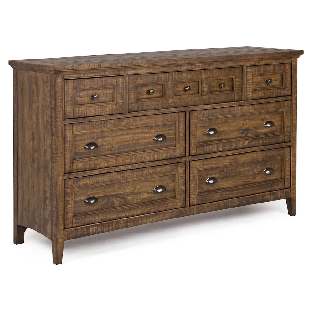 Bay Creek Toasted Nutmeg Drawer Dresser With Landscape Mirror. Picture 3