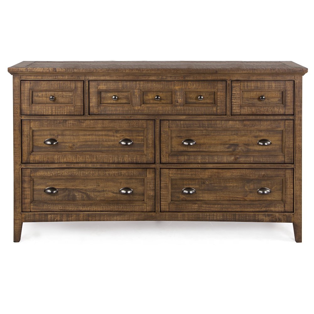 Bay Creek Toasted Nutmeg Drawer Dresser With Landscape Mirror. Picture 4