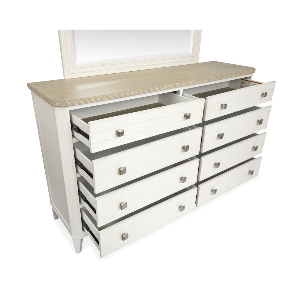 Echo Isles Sea Pearl And Driftwood Double Drawer Dresser With Landscape Mirror. Picture 9