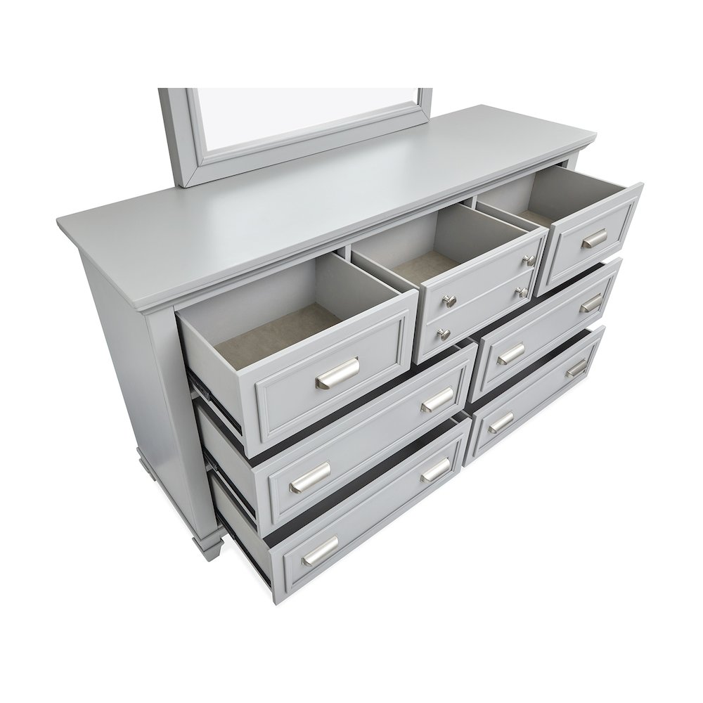 Charleston Harbor Gray Grey Drawer Dresser With Landscape Mirror. Picture 7
