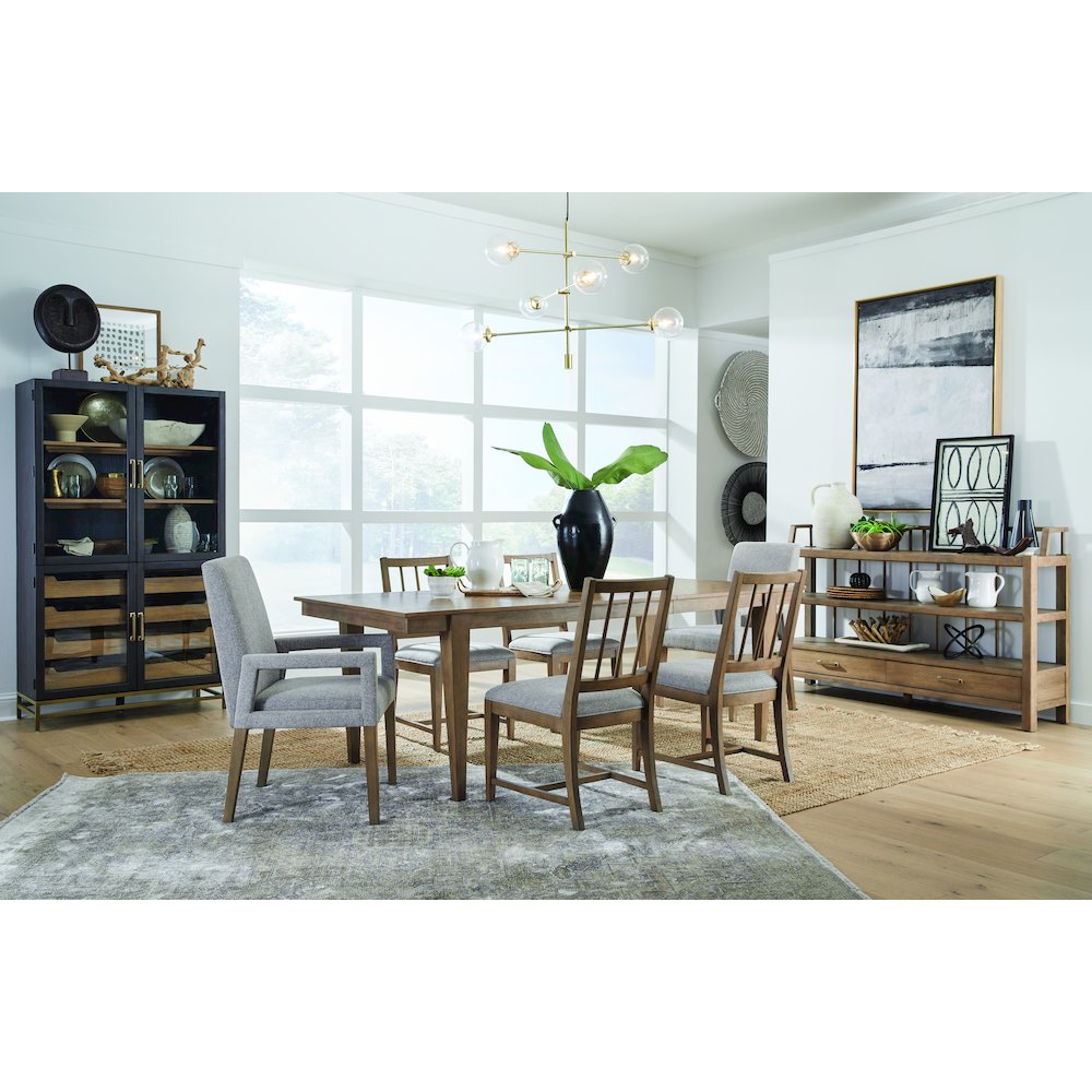Lindon Belgian Wheat Extendable Rectangular Dining Table. Picture 10