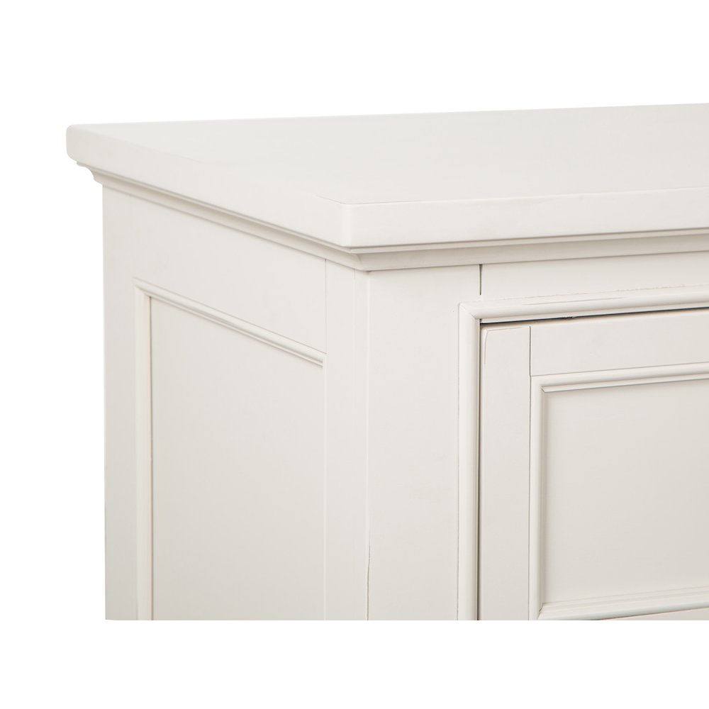 Egg Shell White With Slight Rub Through Drawer Dresser With Landscape Mirror. Picture 11