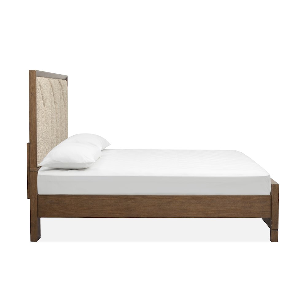 Callisto Bourbon Brown King Upholstered Panel Bed. Picture 3