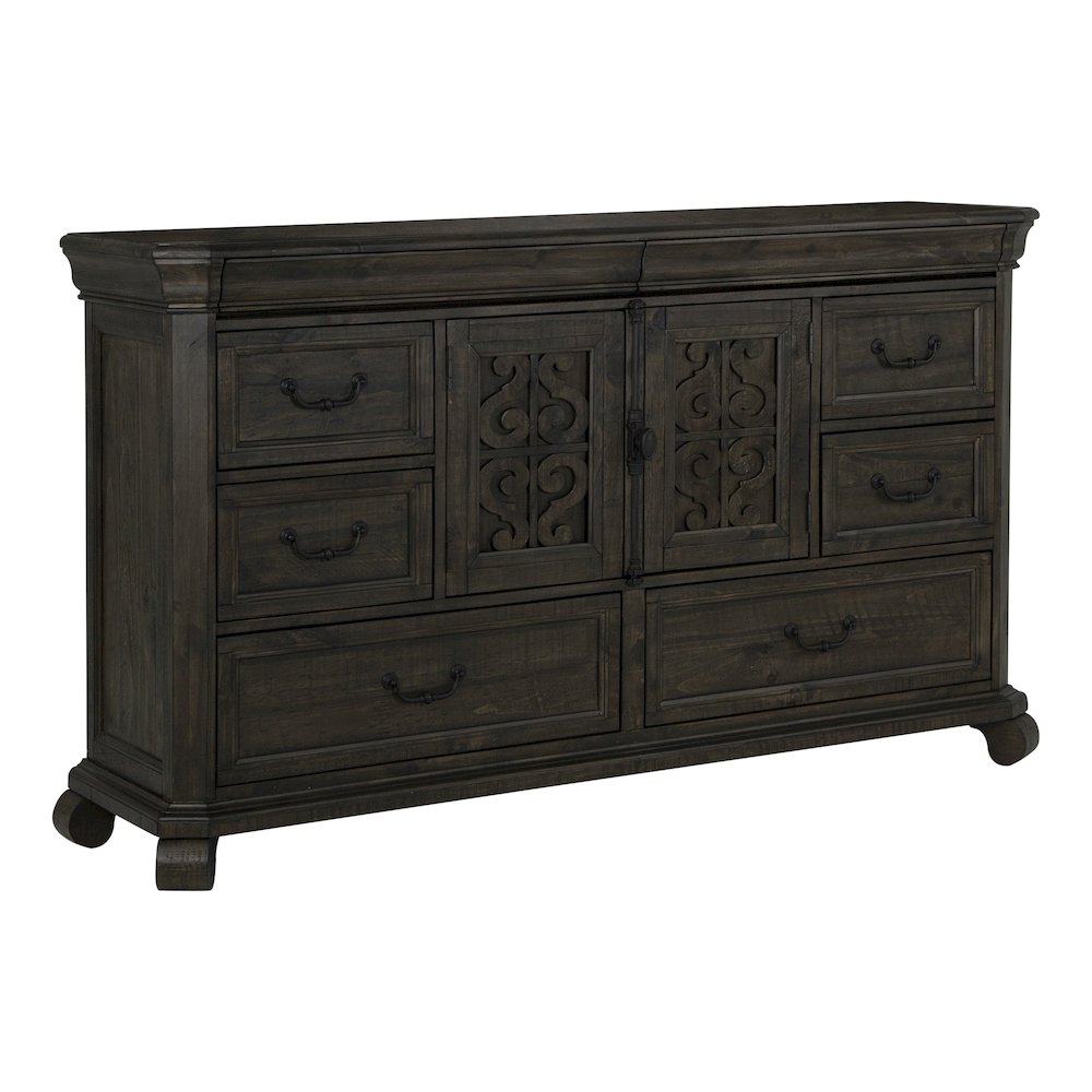 Bellamy Peppercorn Drawer Dresser With Landscape Mirror. Picture 4