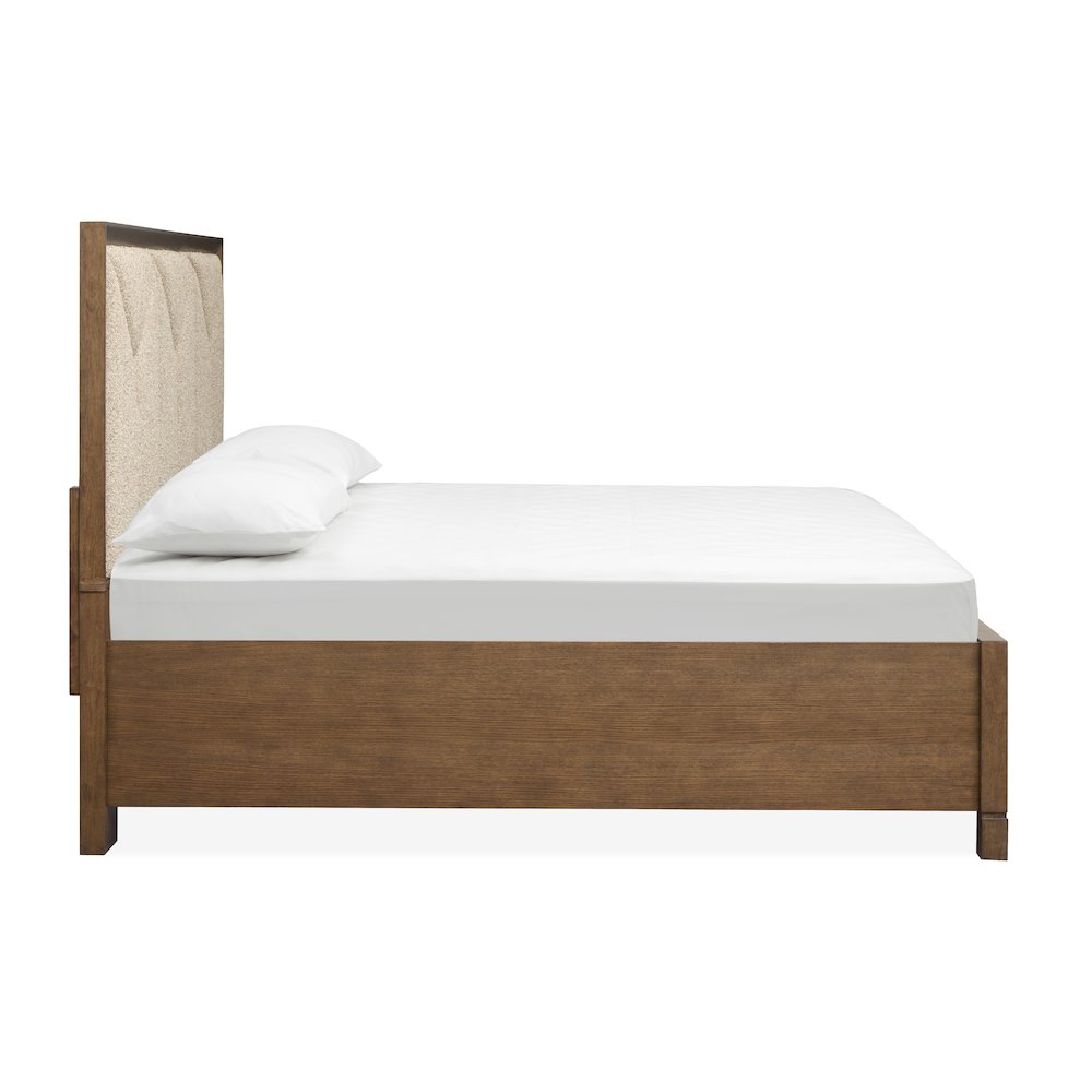 Callisto Bourbon Brown King Upholstered Panel Storage Bed. Picture 3