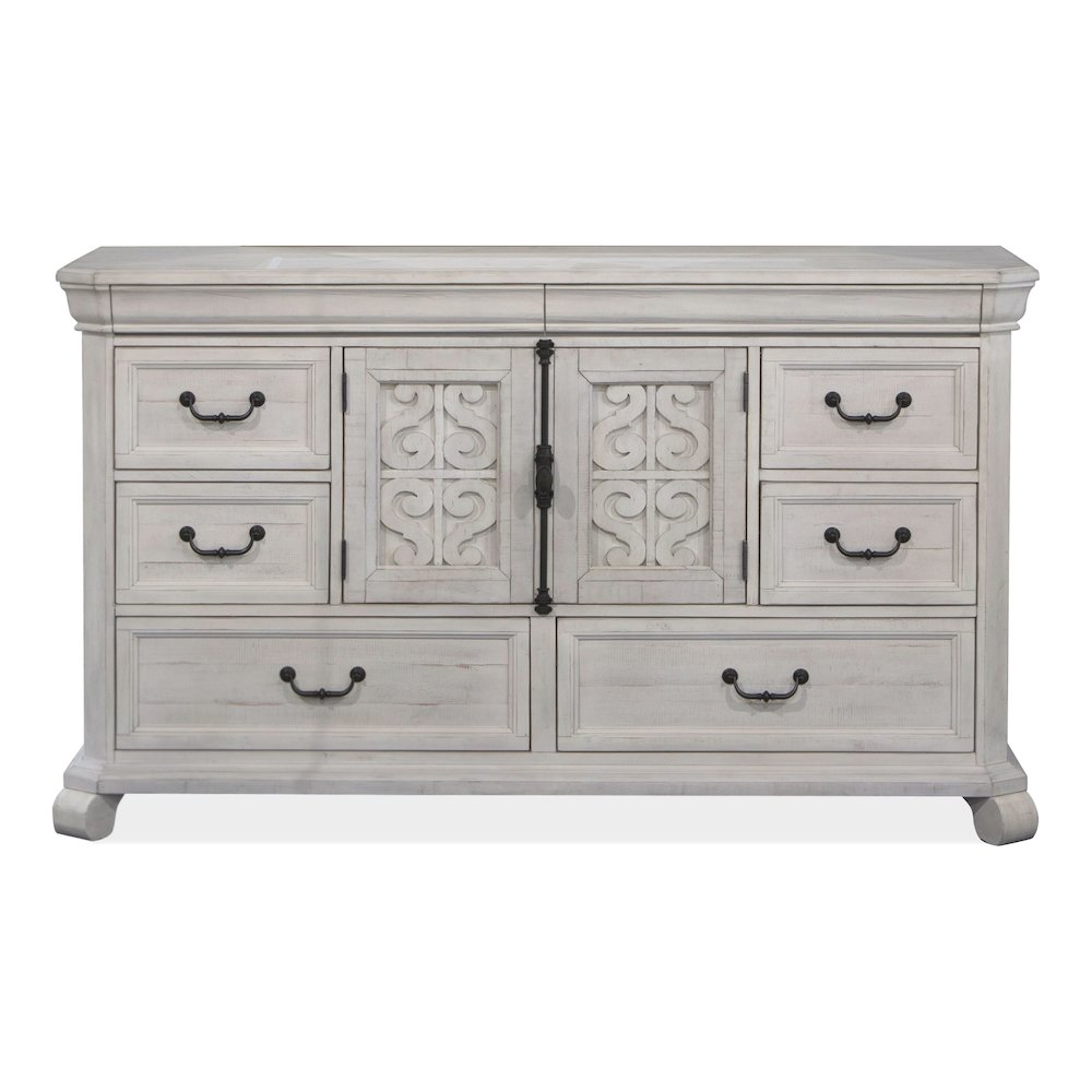 Bronwyn Alabaster Drawer Dresser With Landscape Mirror. Picture 3