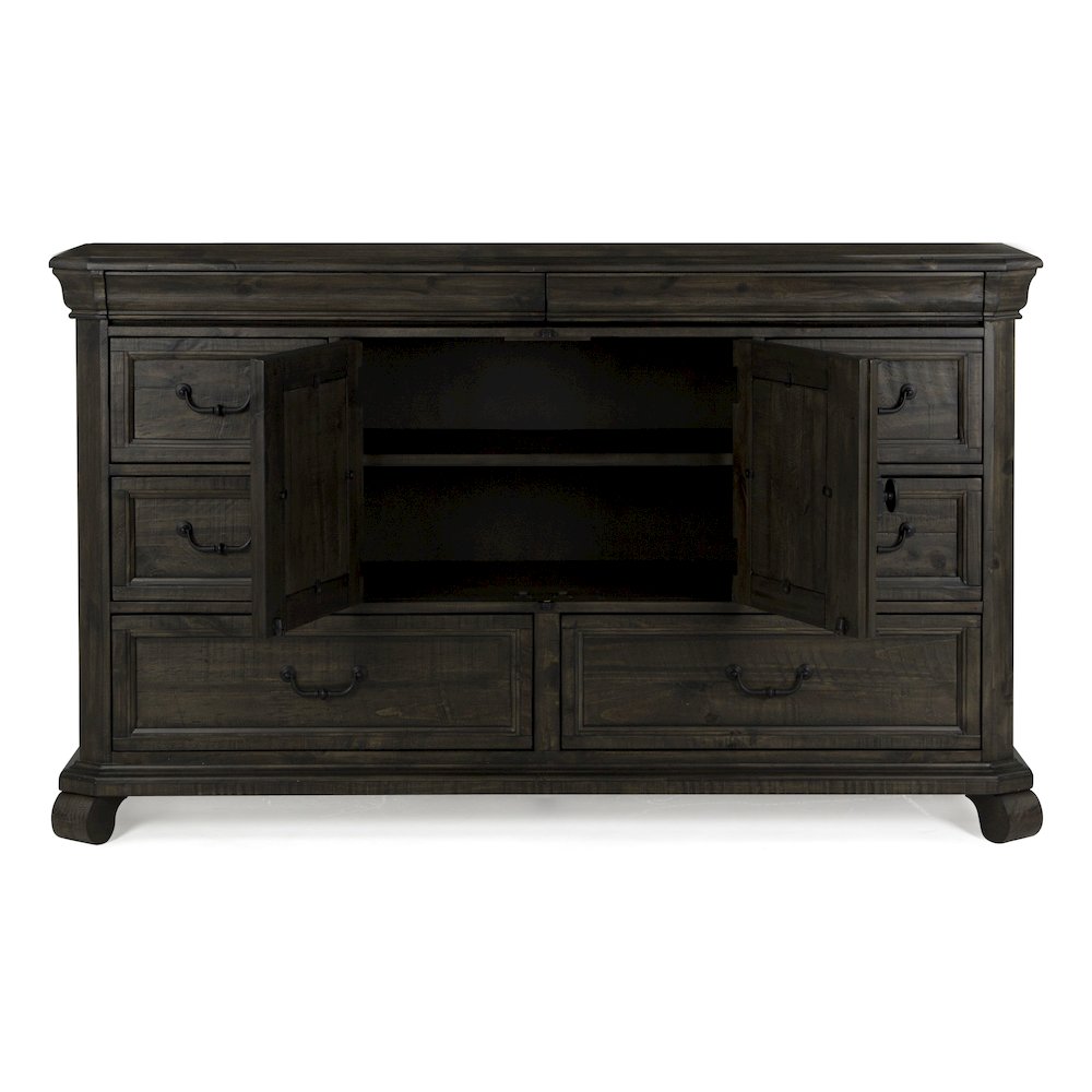 Bellamy Peppercorn Drawer Dresser With Landscape Mirror. Picture 11