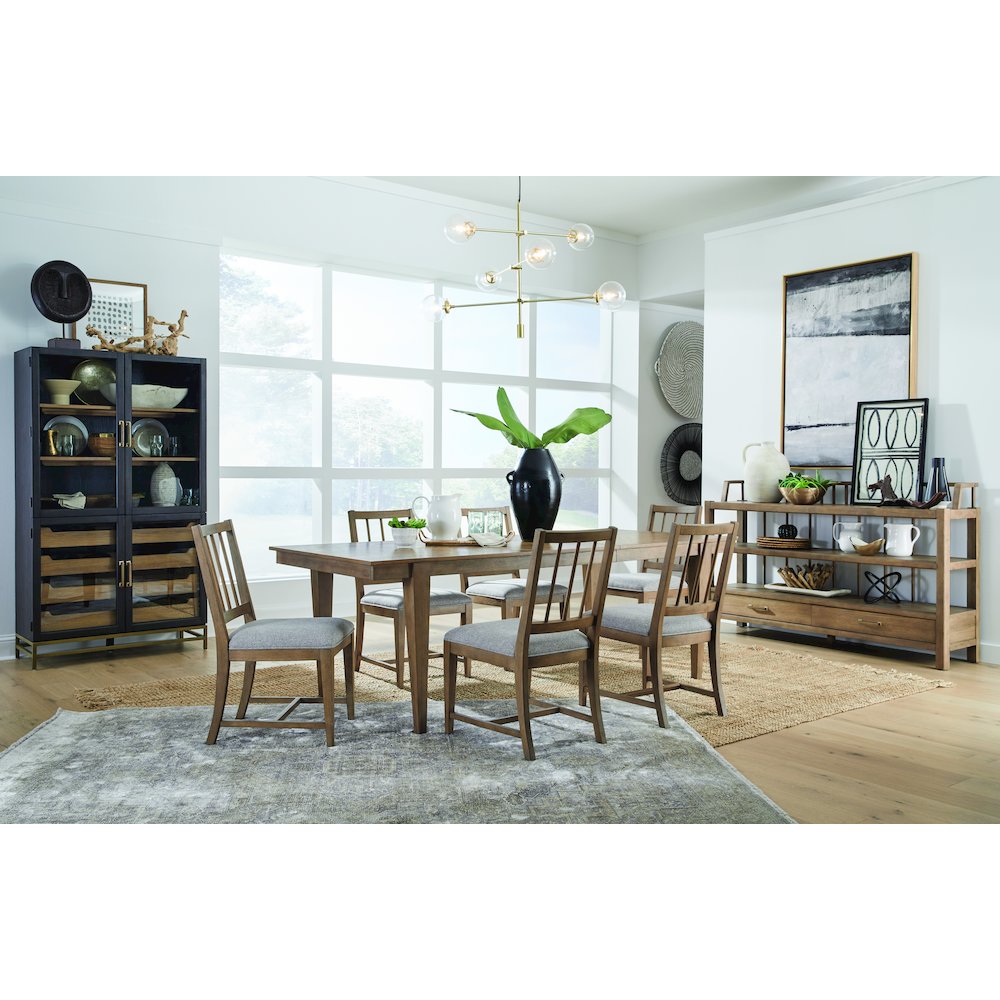 Lindon Belgian Wheat Extendable Rectangular Dining Table. Picture 9