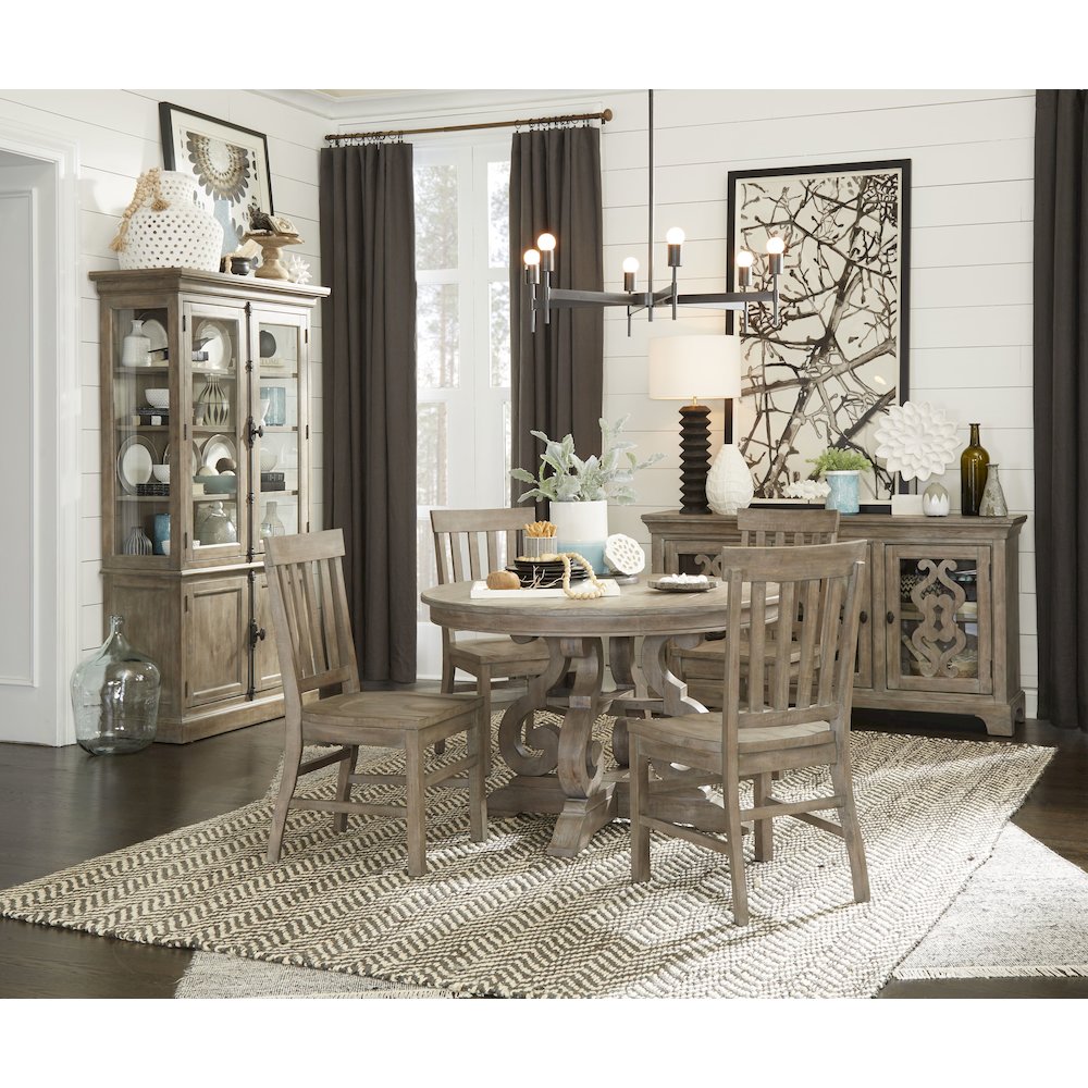 Tinley Park Dove Tail Grey 48" Round Dining Table. Picture 5