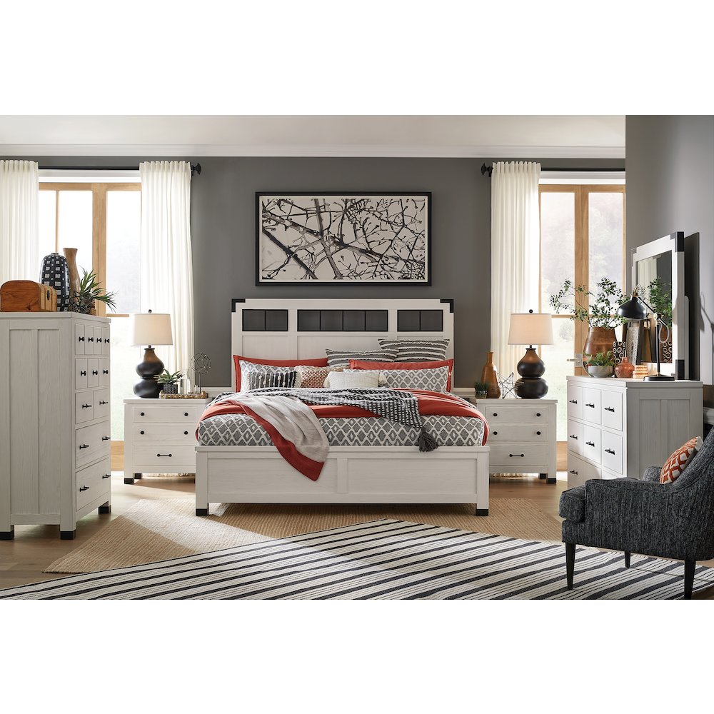 Harper Springs Silo White Drawer Dresser With Landscape Mirror. Picture 12