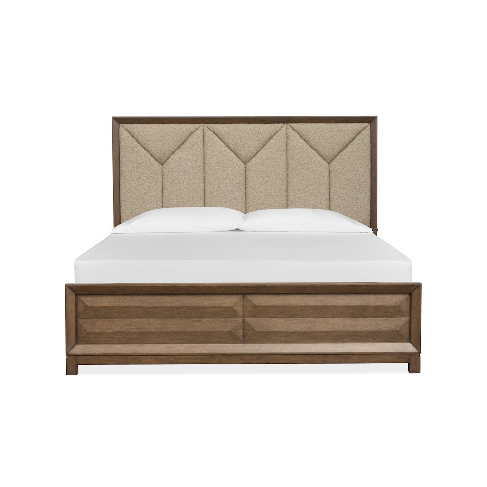 Callisto Bourbon Brown King Upholstered Panel Bed. Picture 2