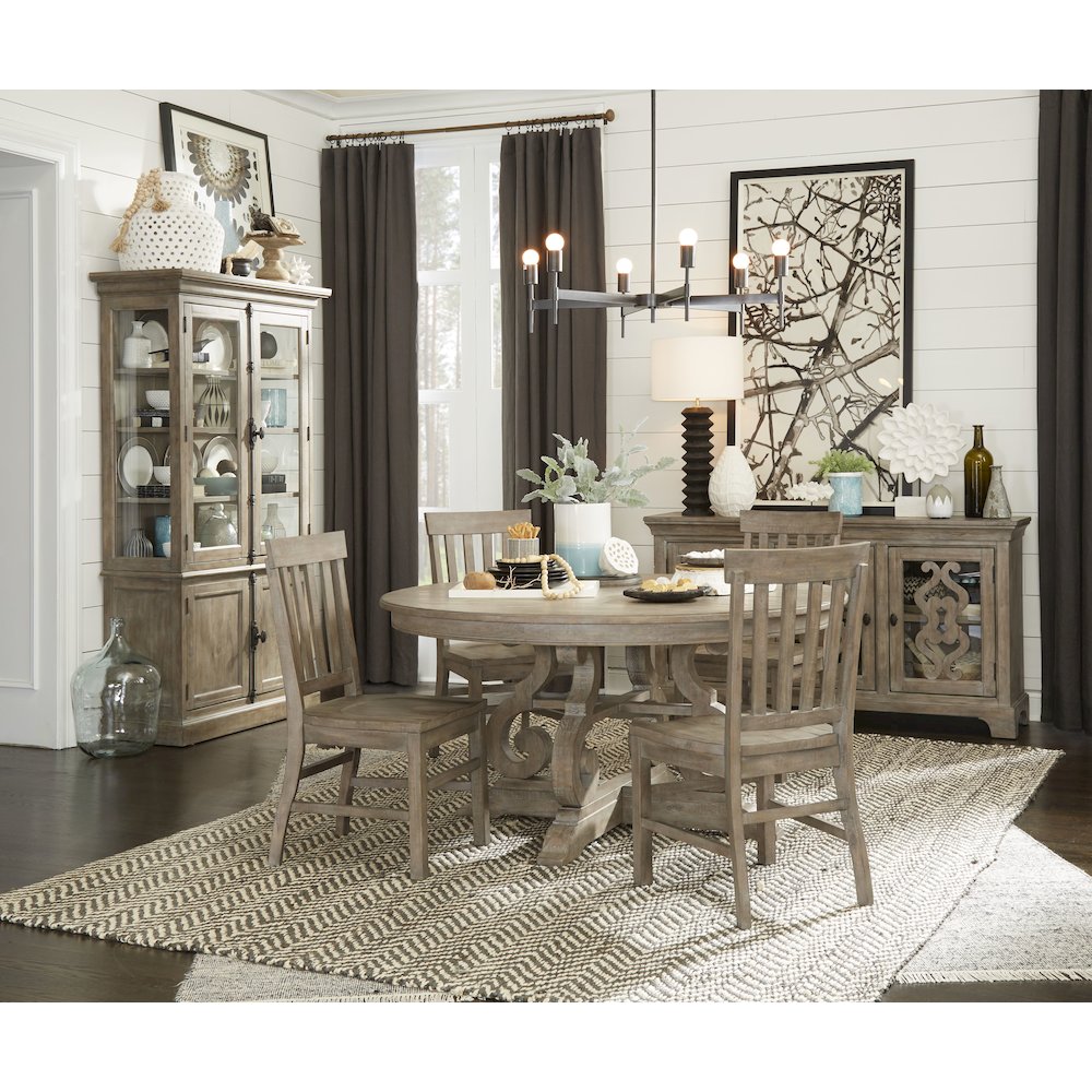 Tinley Park Dove Tail Grey 48" Round Dining Table. Picture 6