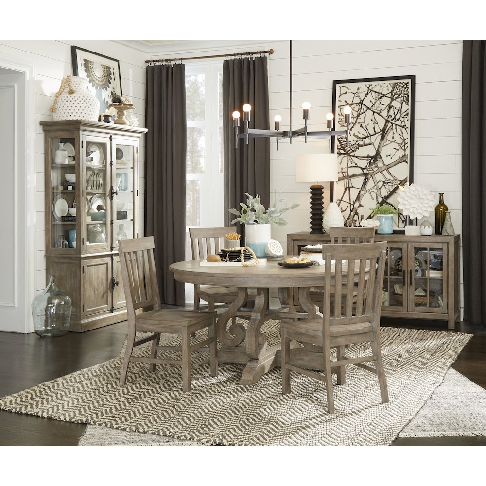 Tinley Park Dove Tail Grey 48" Round Dining Table. Picture 7
