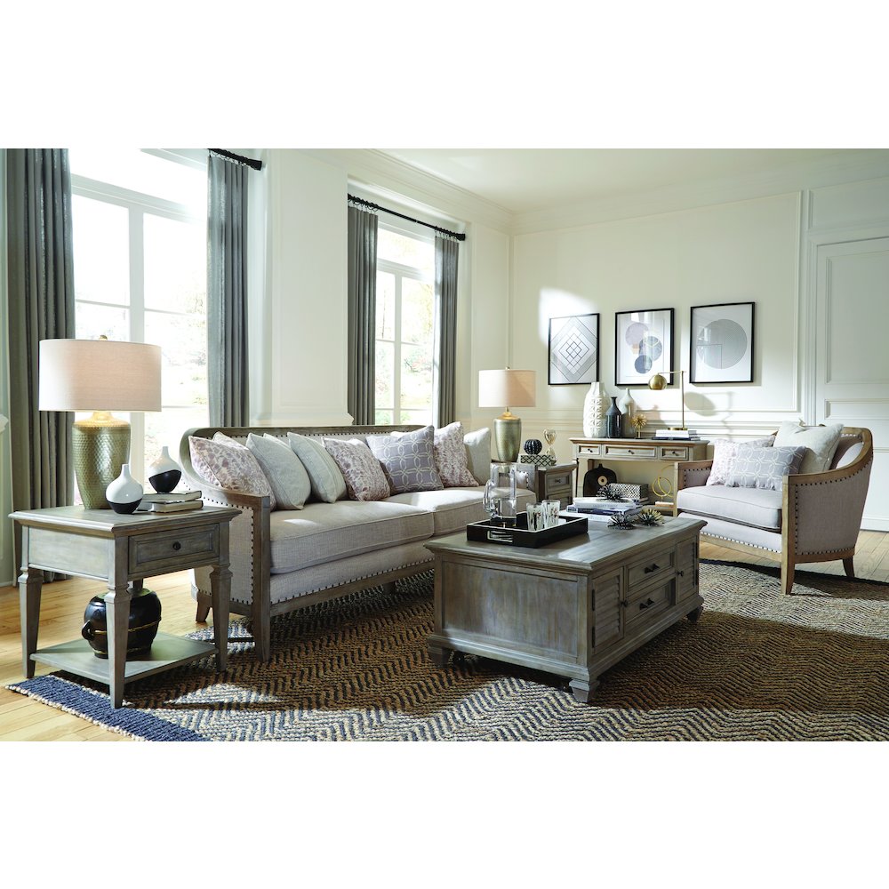 Lancaster Dovetail Grey Chairside End Table. Picture 10