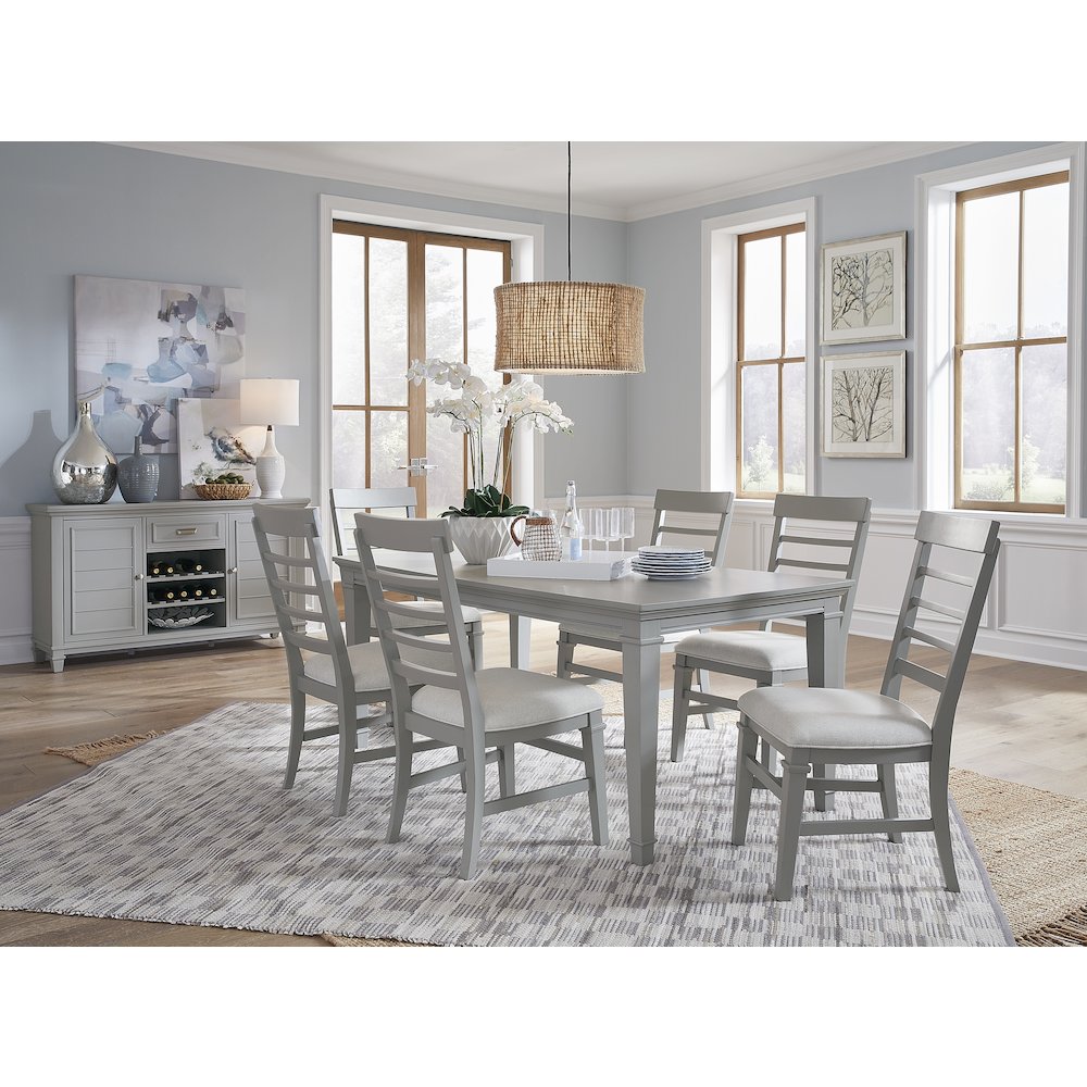 Charleston Harbor Gray Grey Extendable Rectangular Dining Table. Picture 8