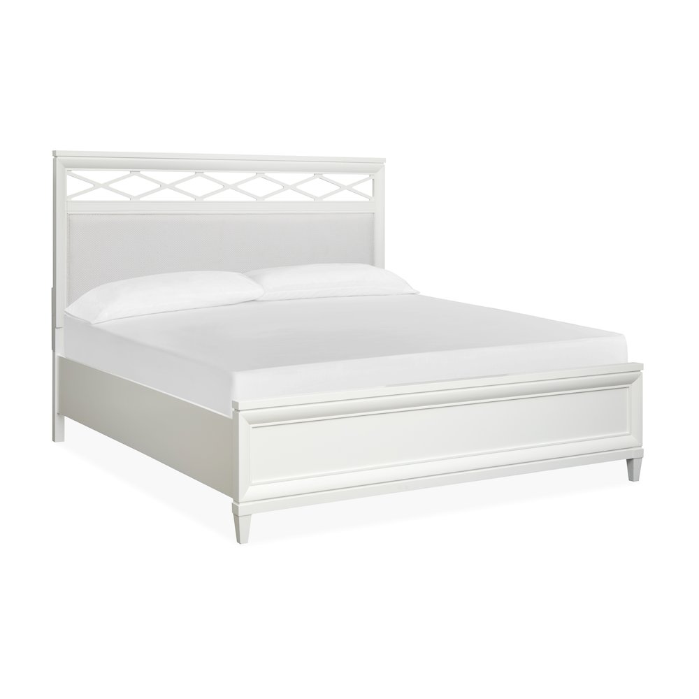Springhouse Whisper White Queen Upholstered Panel Bed. Picture 1