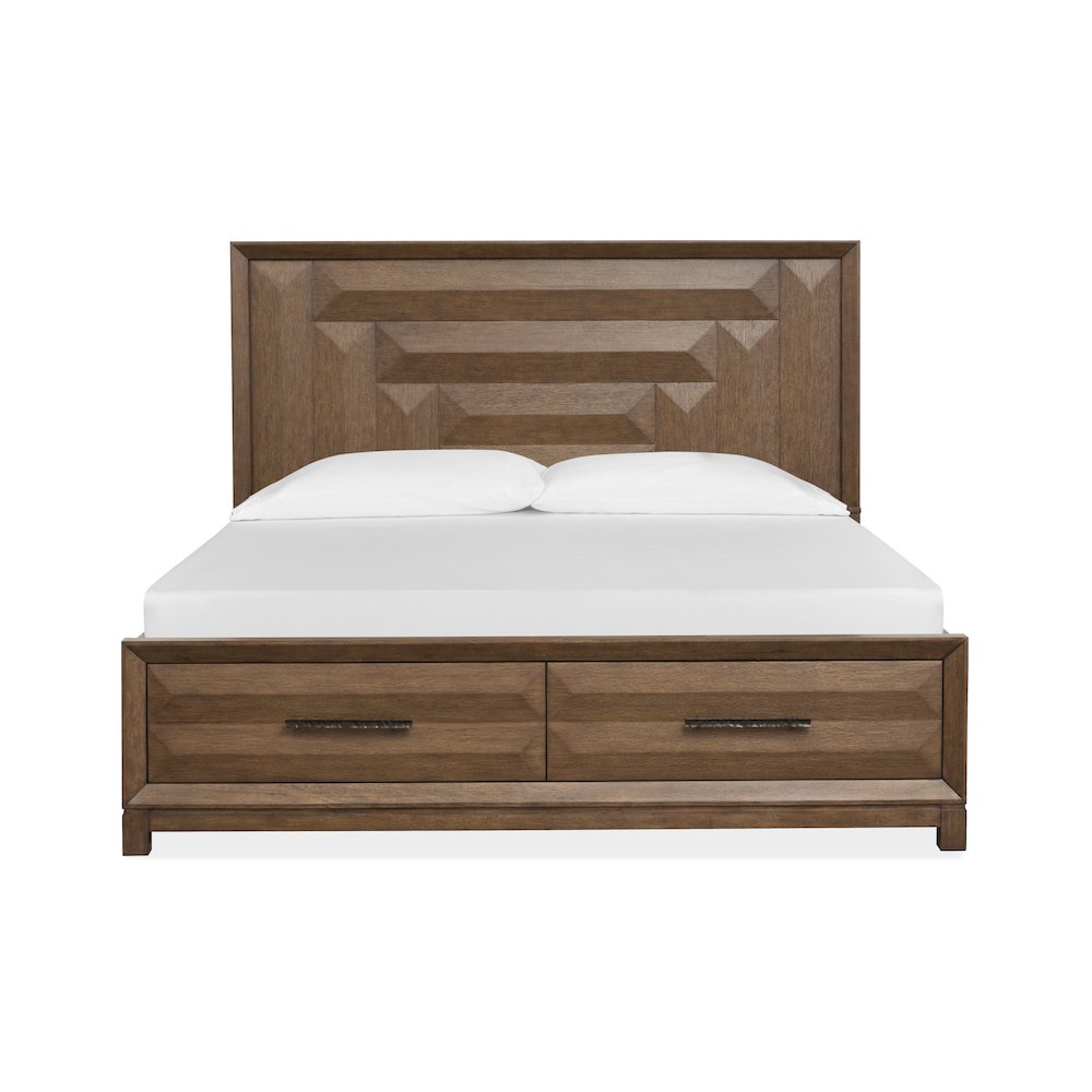 Callisto Bourbon Brown King Panel Storage Bed. Picture 2