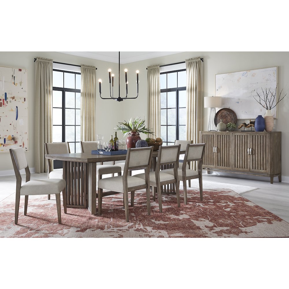 Kavanaugh Weathered Kona Brown Trestle Dining Table. Picture 4