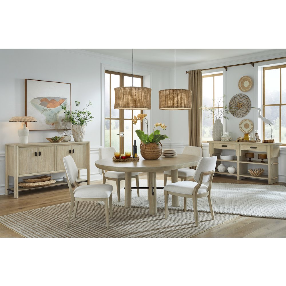 Sunset Cove Sanibel Brown Extendable Round Dining Table. Picture 9