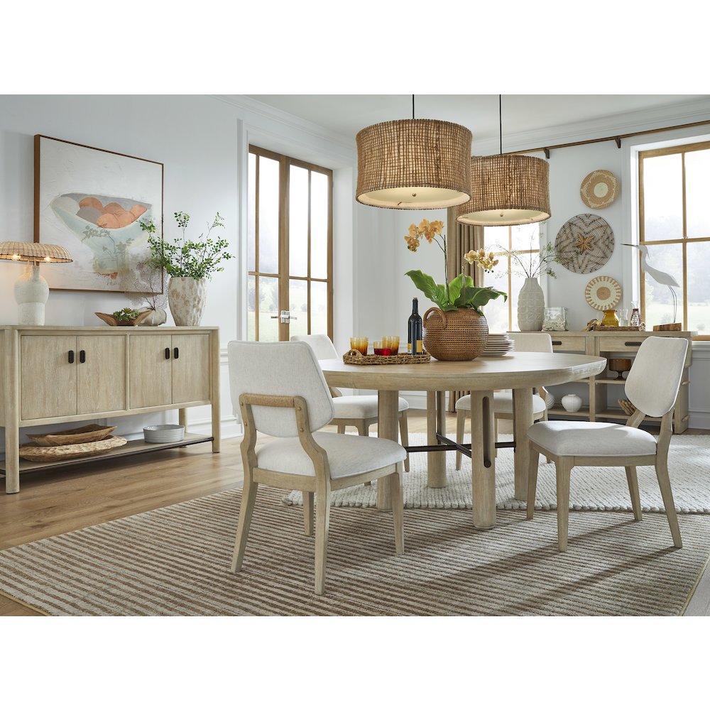 Sunset Cove Sanibel Brown Extendable Round Dining Table. Picture 10