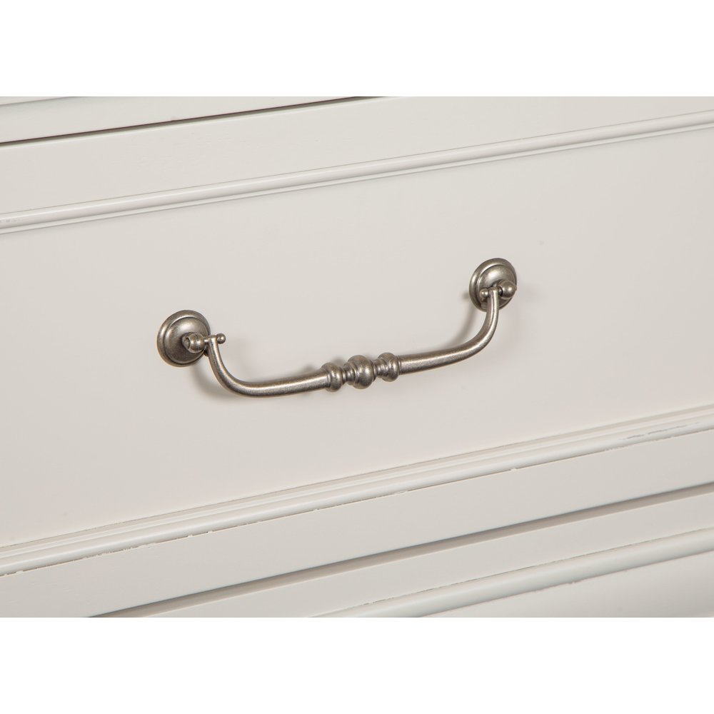 Egg Shell White With Slight Rub Through King Panel Upholstered Storage Bed. Picture 6