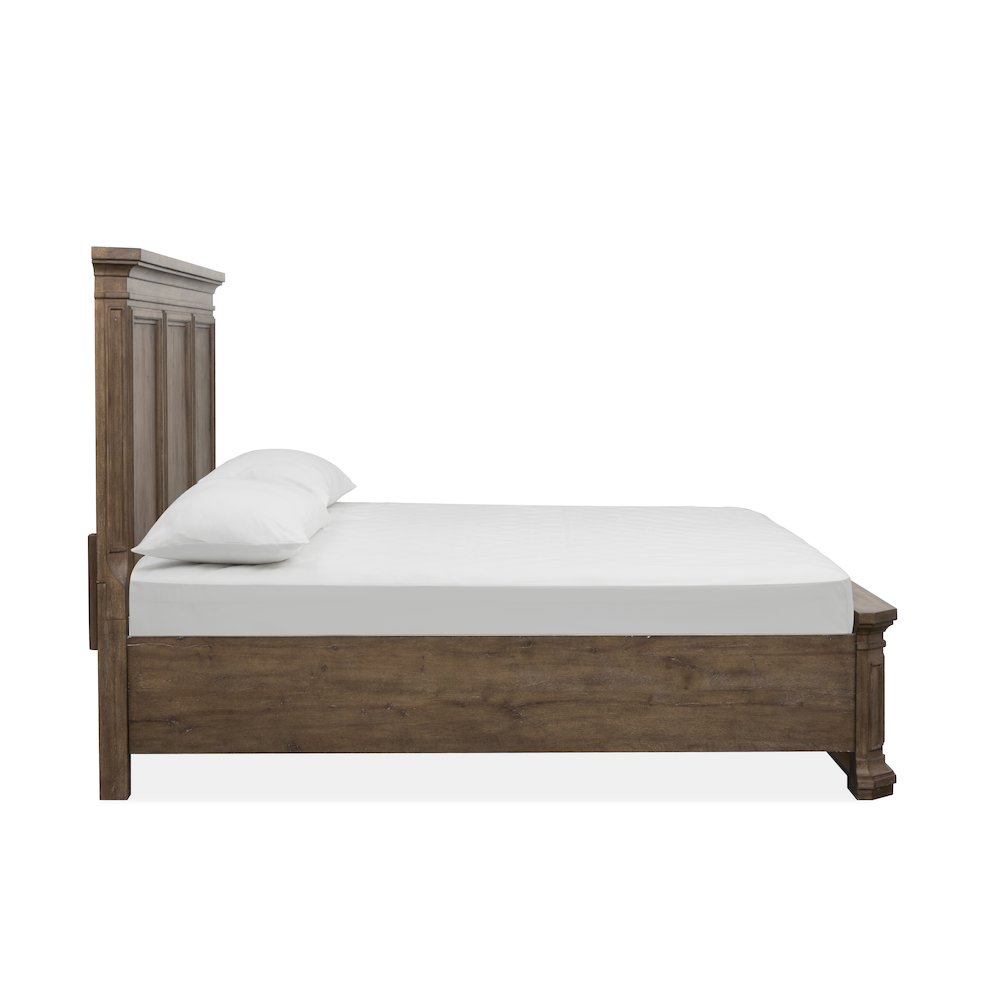 Adler Court Florentine Walnut King Panel Bed. Picture 3