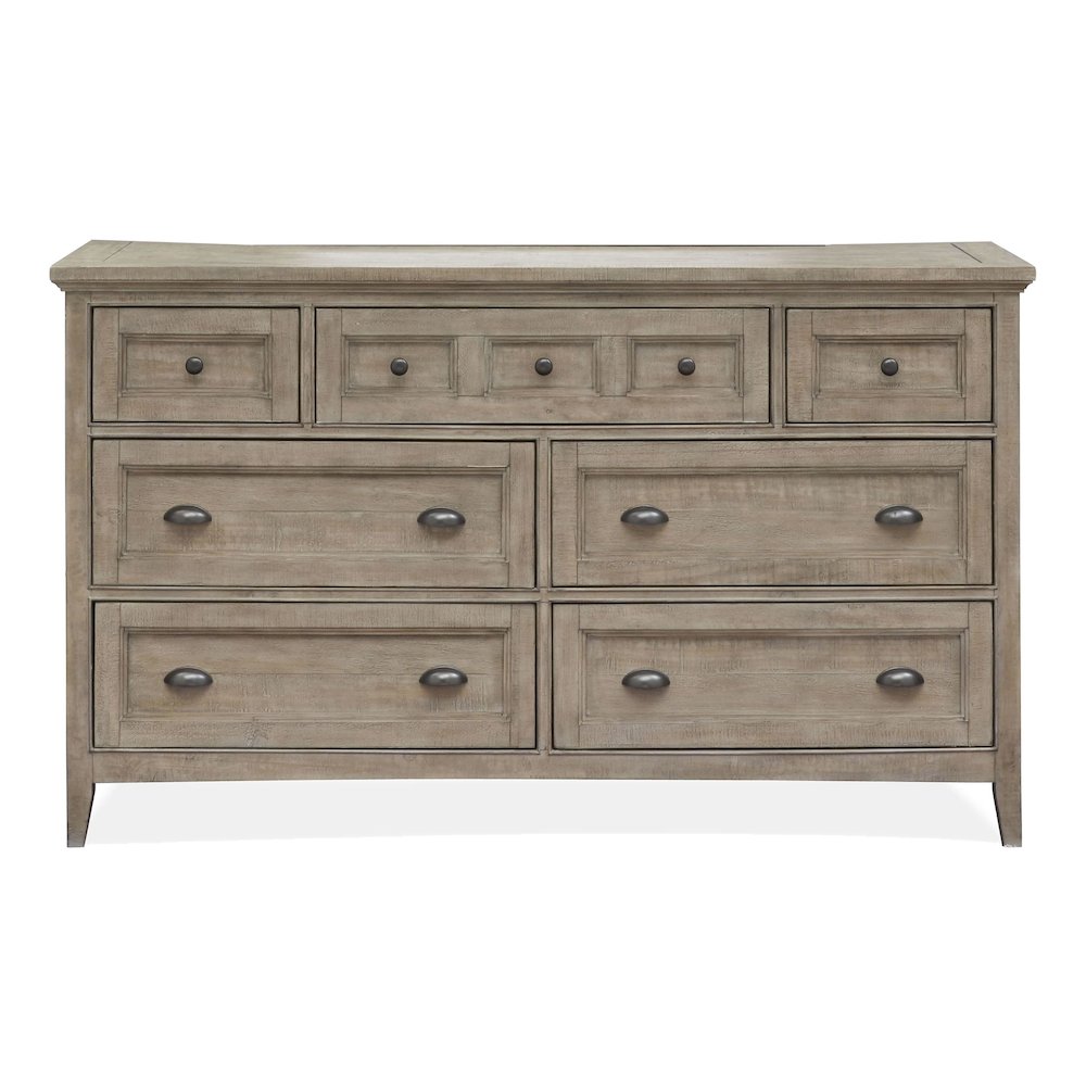 Paxton Place Dovetail Grey Drawer Dresser With Landscape Mirror. Picture 4
