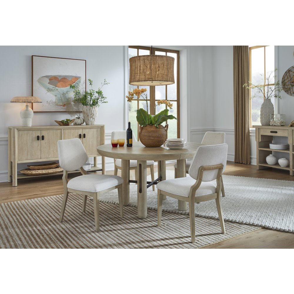 Sunset Cove Sanibel Brown Extendable Round Dining Table. Picture 8